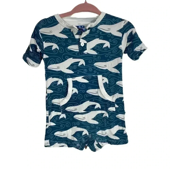 Kickee Pants Twilight Whale Kangaroo Romper One Piece - Picture 1 of 4